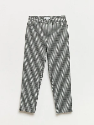 Christy Slim Ankle Pant Daisy Print Microtwill