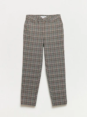 Christy Plaid Slim Ankle Pant Microtwill