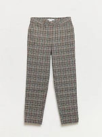 Christy Plaid Slim Ankle Pant Microtwill