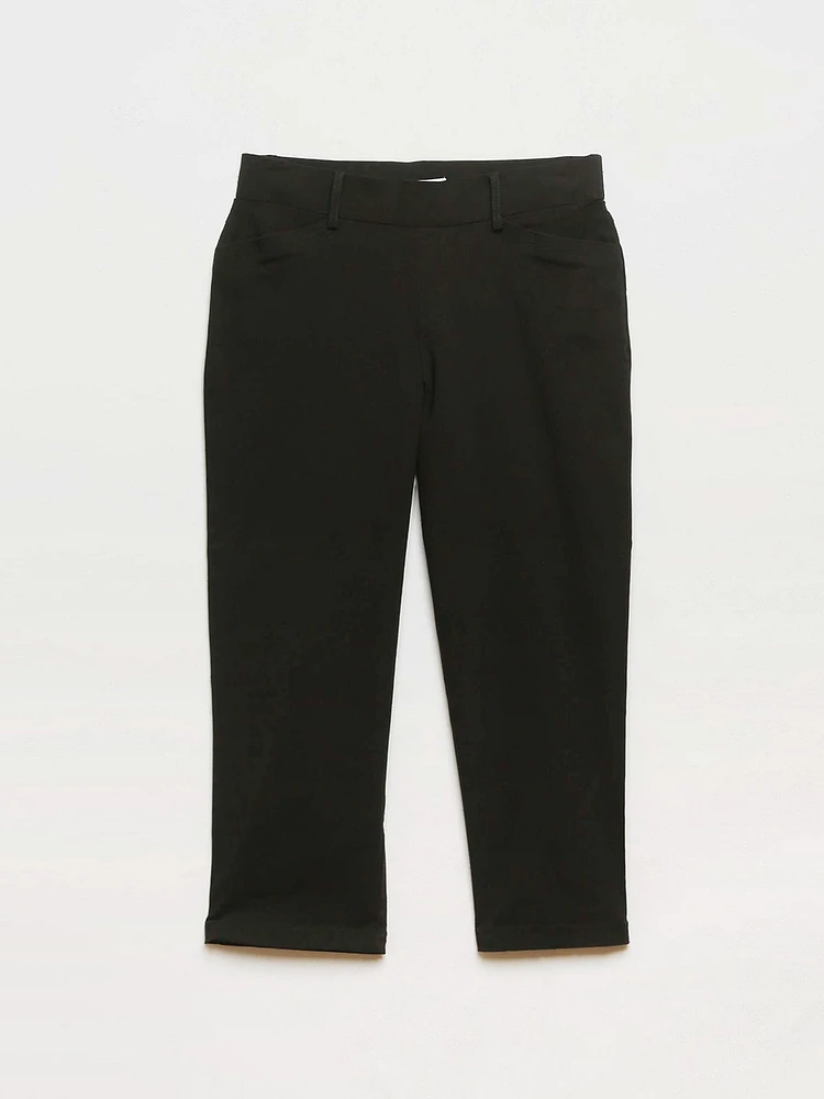 Emily Black Microtwill Capri Pant