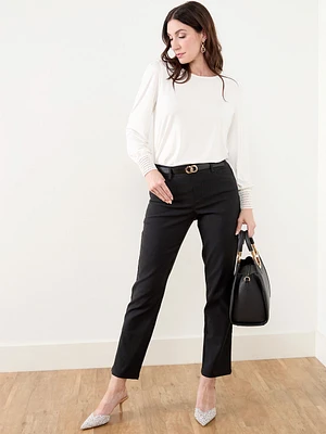 Emily Black and Grey Microtwill Slim Leg Pant
