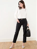 Emily Black and Grey Microtwill Slim Leg Pant