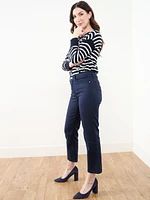 Olivia Straight Fit Navy Coloured Ankle Jean