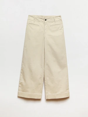 Haylie Wide Crop Jeans Stone