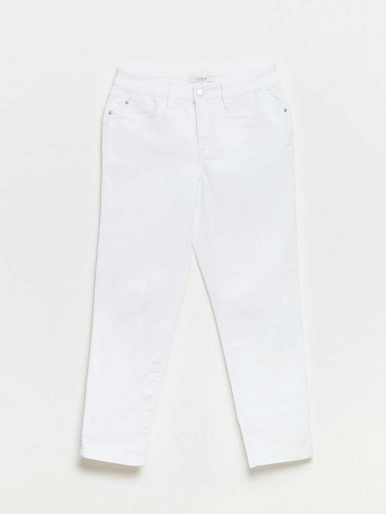 Lilly Slim White Ankle Jean