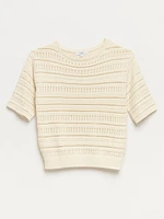 Petite Crochet Pullover Sweater