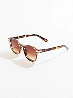 Tortoise Round Frame Sunglasses