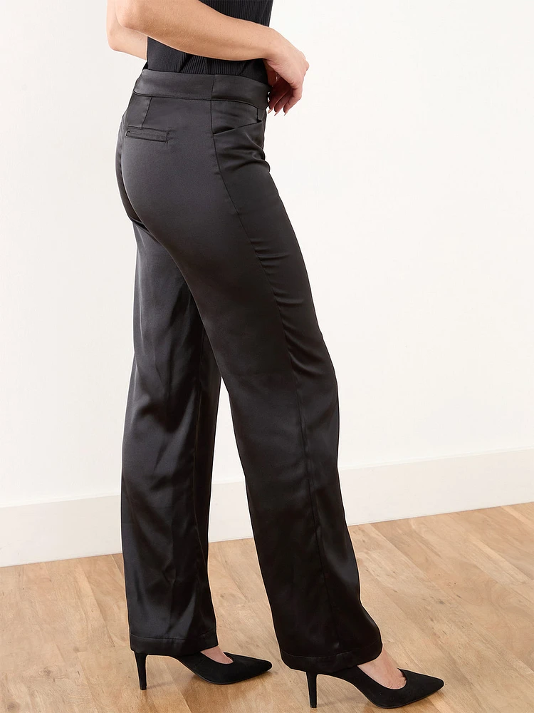 Morgan Black Satin Trouser