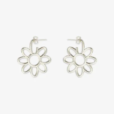 Oversized Daisy Hoop Earrings