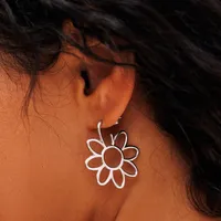 Oversized Daisy Hoop Earrings