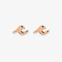 Wave Stud Earrings Rose Gold