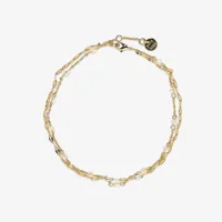 Opal Bead Combo Anklet Gold