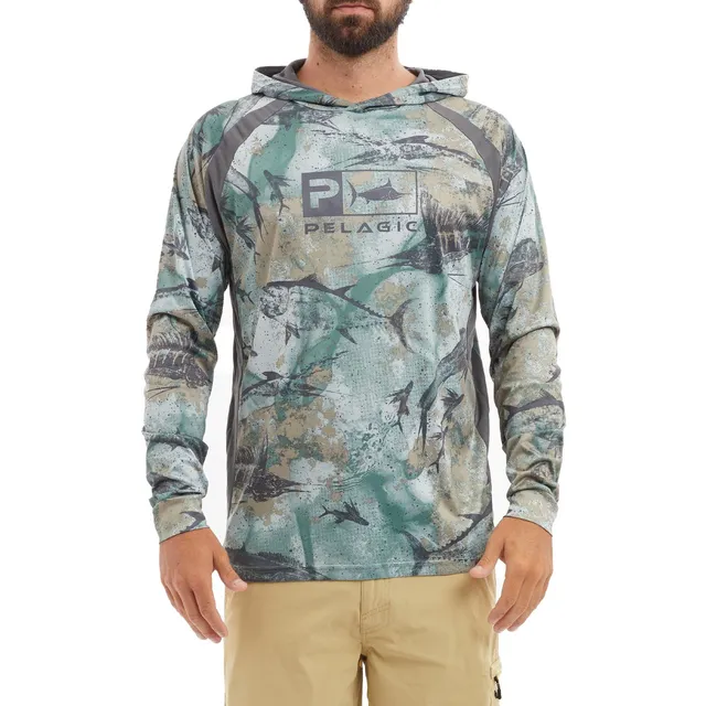 Реглан Pelagic Exo-Tech Hooded Fishing Shirt XXL ц:green dorado hex  (арт.88773580114) - купить в Украине по лучшей цене