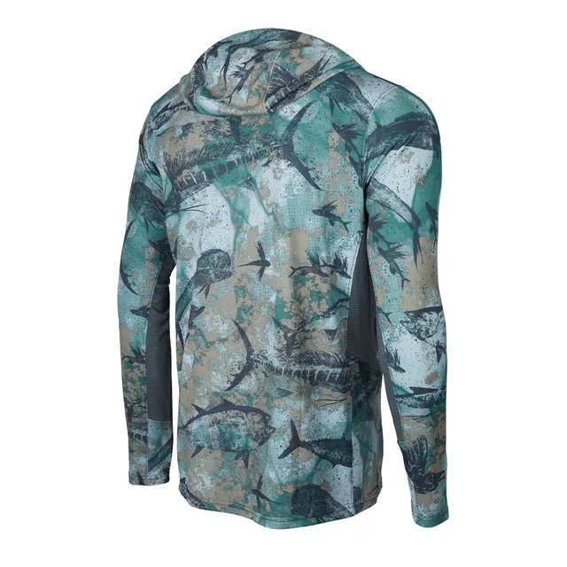 Реглан Pelagic Exo-Tech Hooded Fishing Shirt XXL ц:green dorado hex 2005757  — купить в Украине