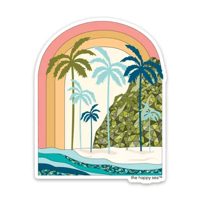 3" Tropic Rainbow Sticker 1