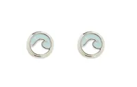 Opal Enamel Vave Stud Earrings