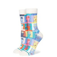 Flower Faces Crew Socks