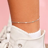 Gumdrop Enamel Bead Anklet