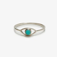 Gemstone Eye Ring Silver