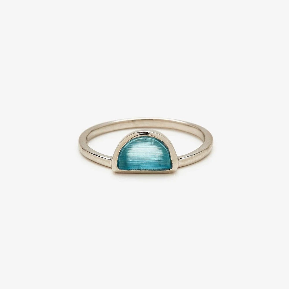 Half Moon Gemstone Ring