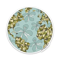 3" HIBISCUS GLOBE VINYL STICKE