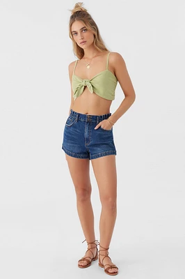 Lea Tie-Front Crop Top