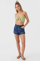 Lea Tie-Front Crop Top