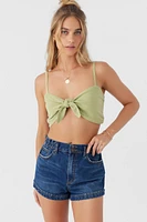 Lea Tie-Front Crop Top