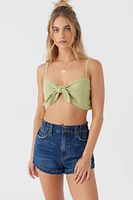 Lea Tie-Front Crop Top