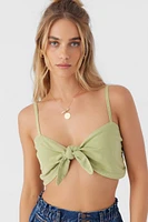 Lea Tie-Front Crop Top