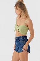 Lea Tie-Front Crop Top