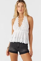 Siena Embroidered Halter Top