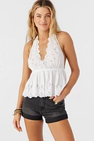 Siena Embroidered Halter Top