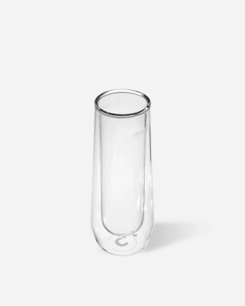 7oz Flute Glass (x2) - Clear