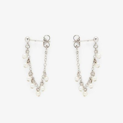 Pearl Chain Wrap Earrings