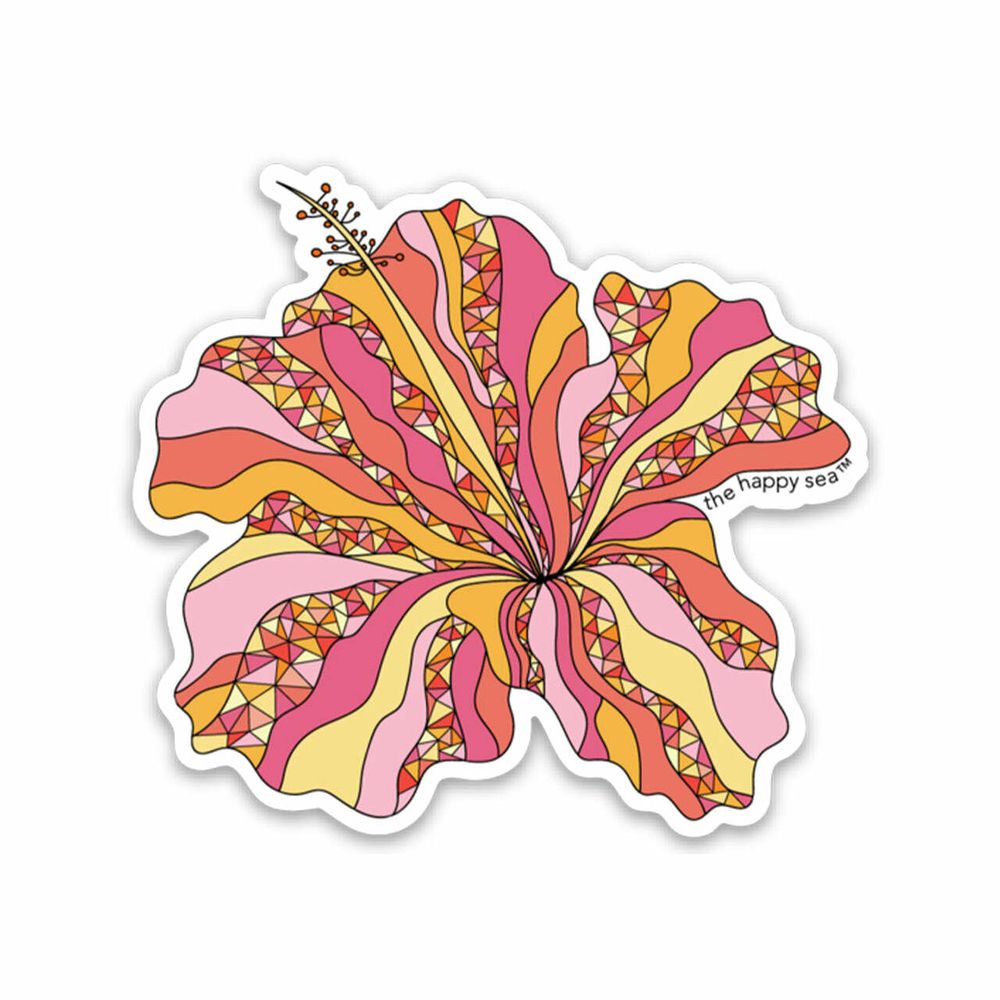 3" Pink Hibiscus Vinyl Sticker