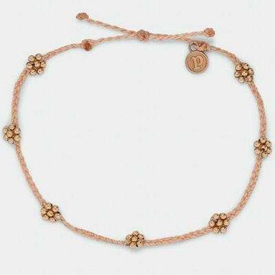 Flora Metallic Bead Anklet