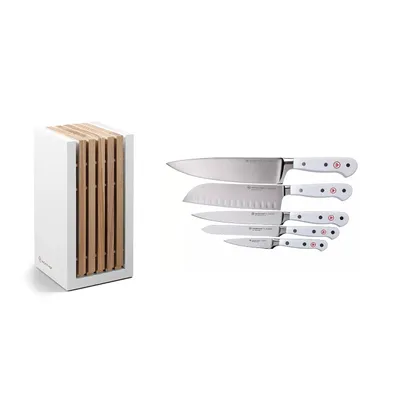 Wüsthof Classic White 6-piece knife set version santoku including block,  1090270601