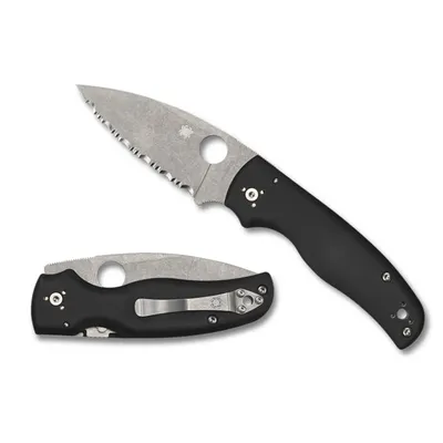 Spyderco Shaman Black G10 Serrated (C229GS)