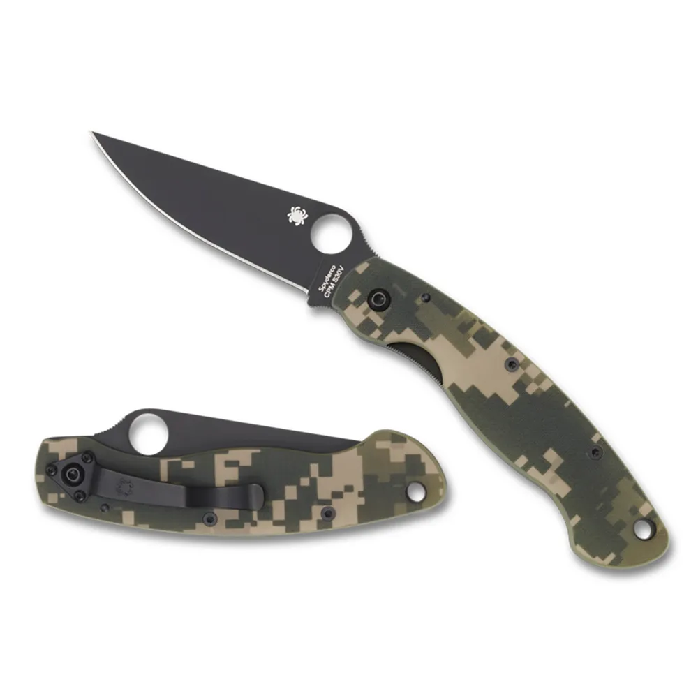 Spyderco Military Model G10 Digital Camo Black Blade (C36GPCMOBK)