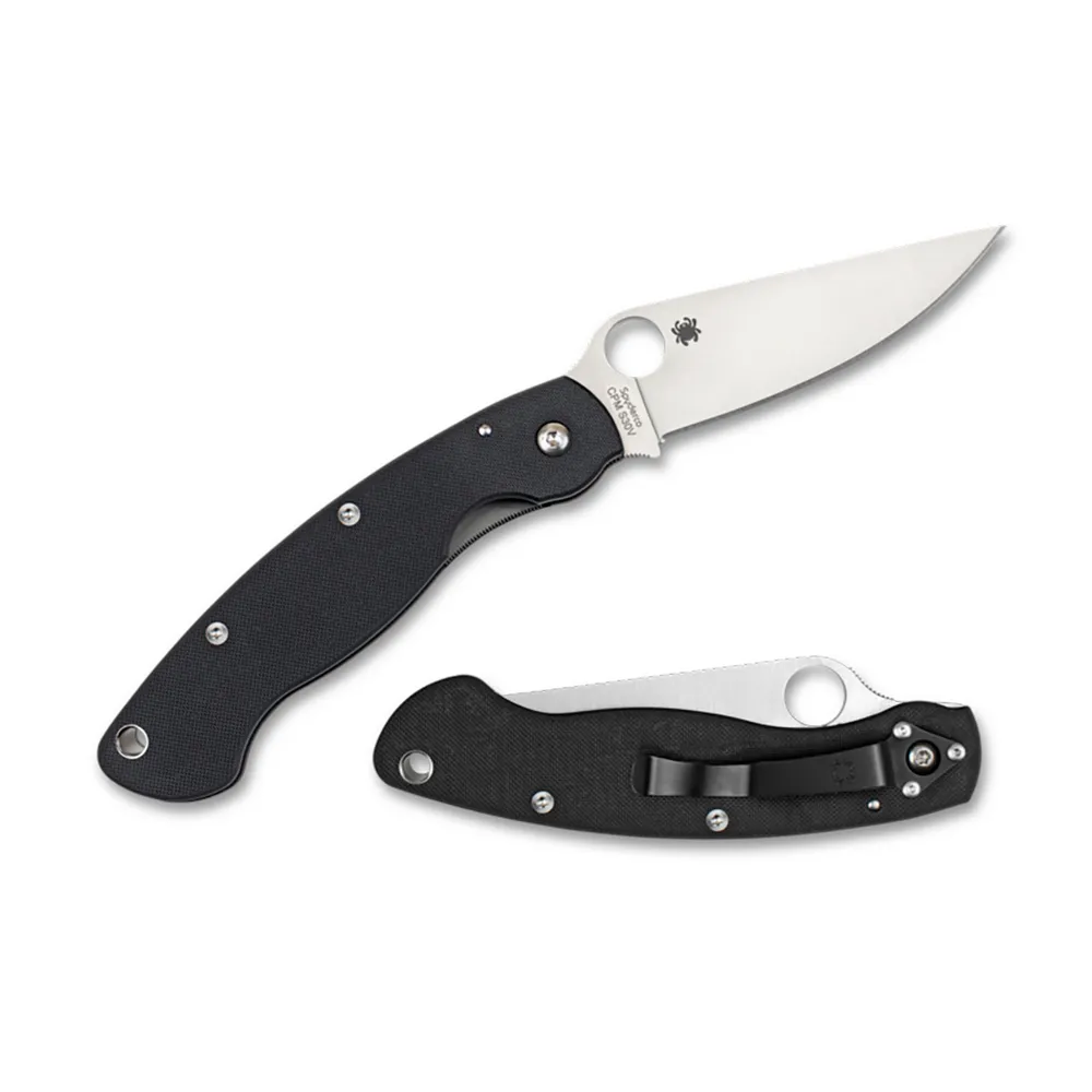 Spyderco Military Model G10 Black Left Handed (C36GPLE)