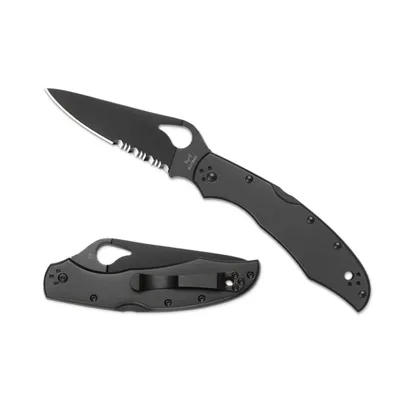 Spyderco Cara Cara 2 Stainless Steel Black Partially Serrated (BY03BKPS2)