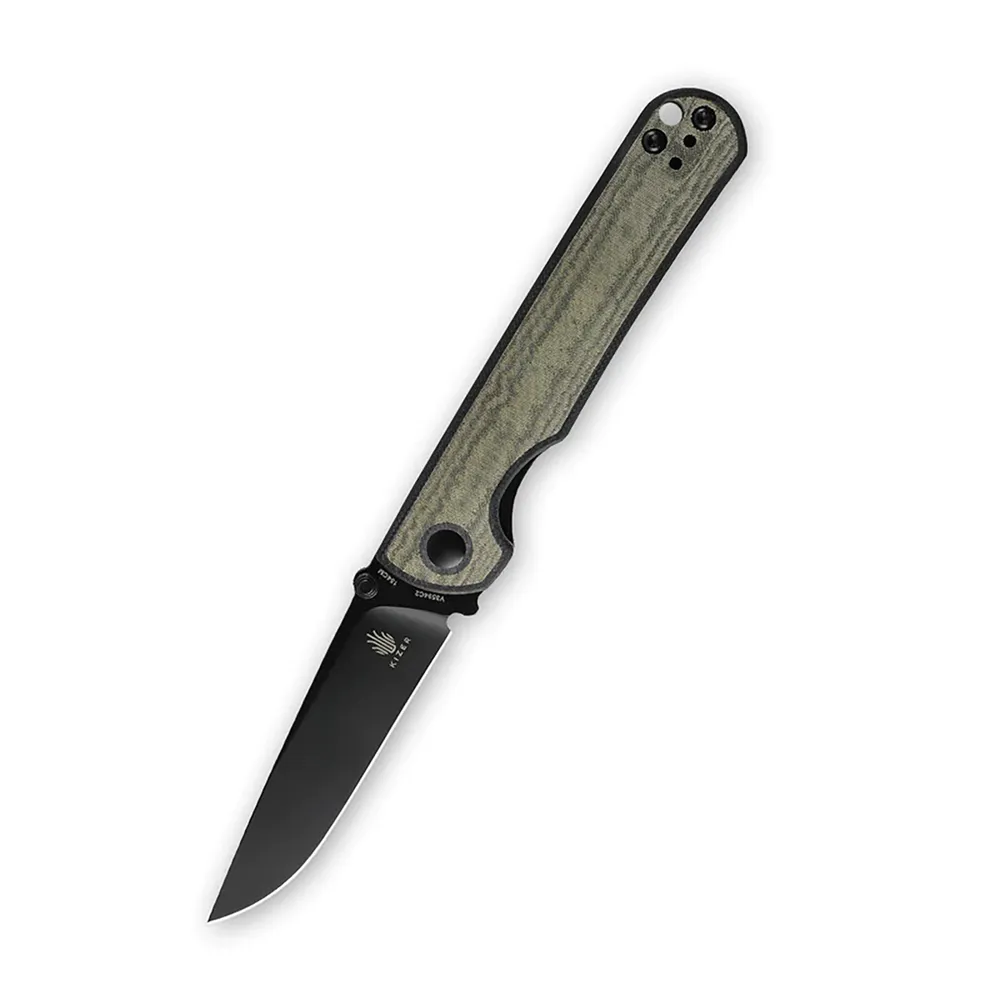 Kizer Rapids Green Micarta Black (V3594C2)