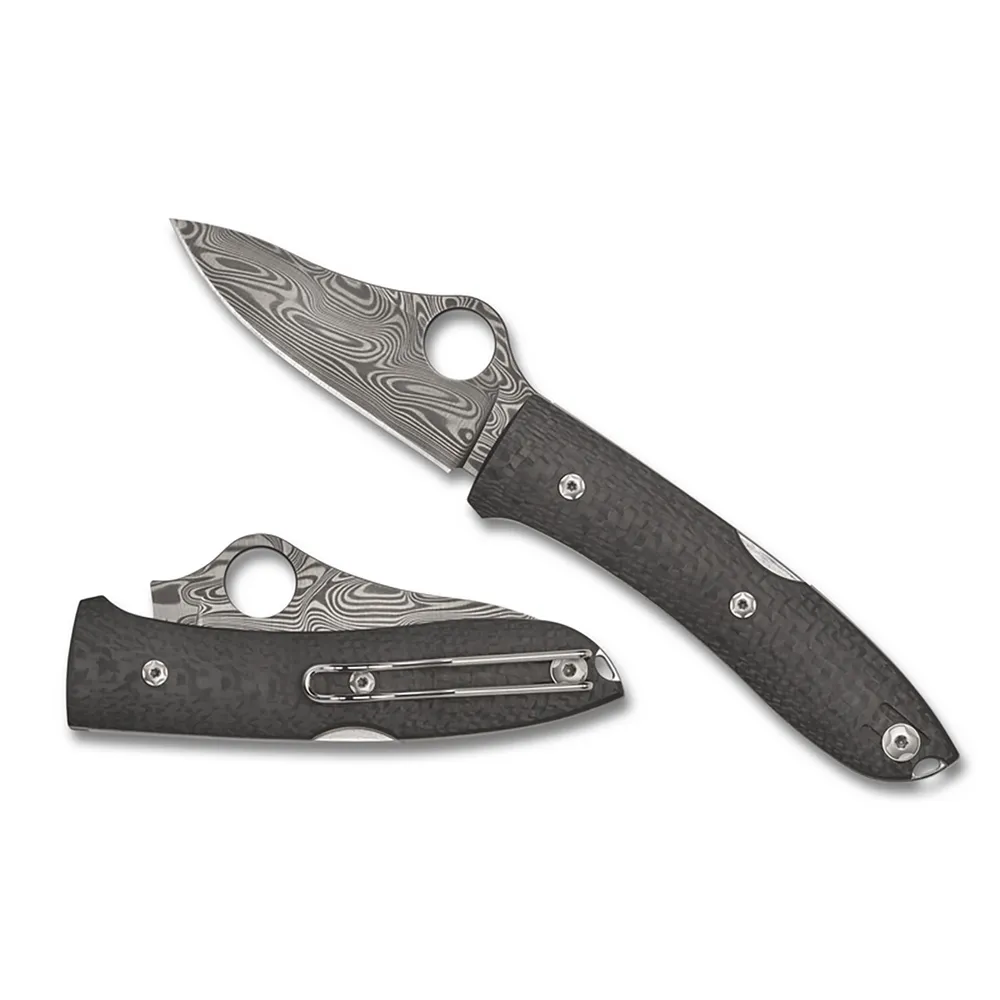 Spyderco Sprint Run SpyOpera Carbon Fiber Thor Damasteel (C255CFPD)