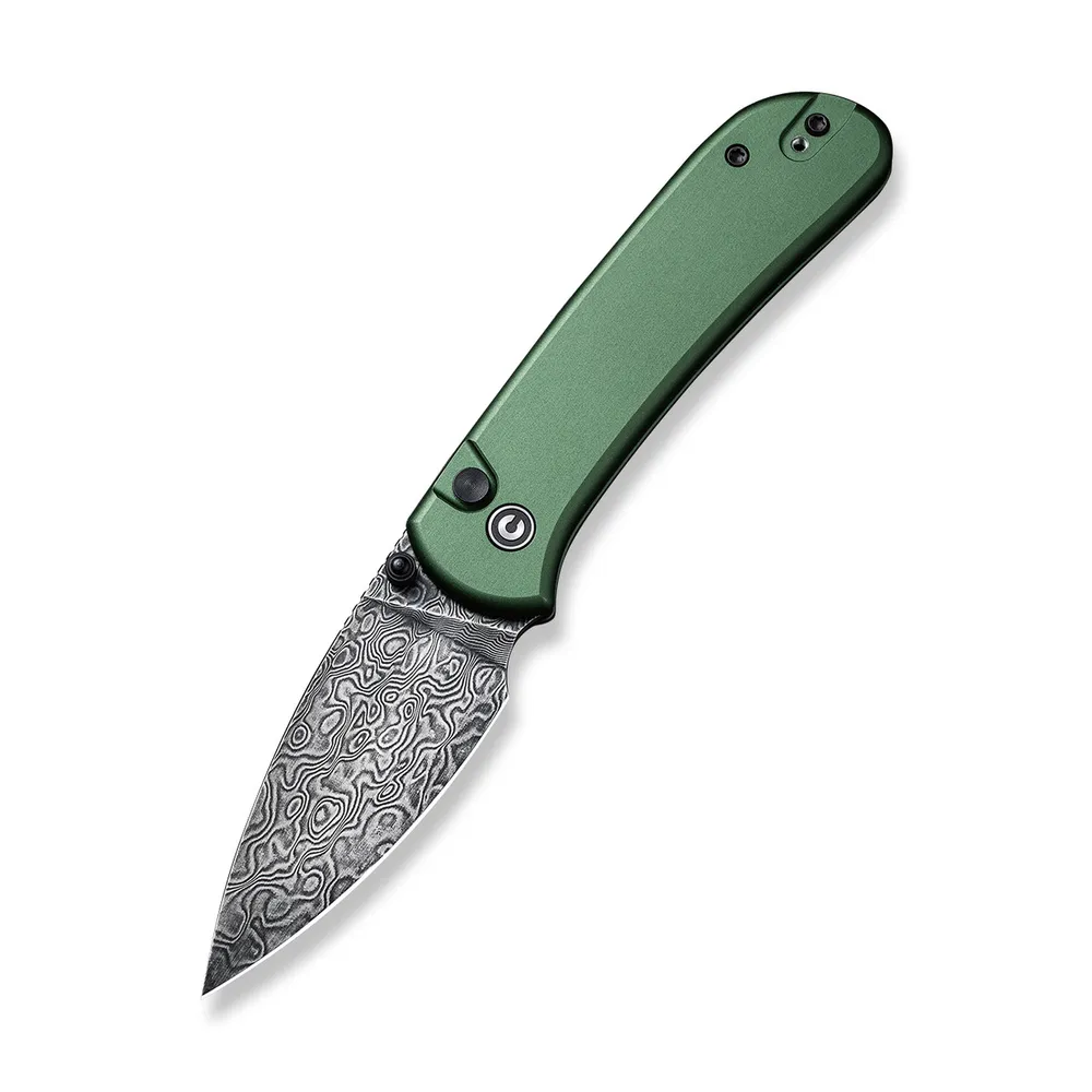 CIVIVI Qubit Aluminum Green Damascus Clad (C22030E-DS1)