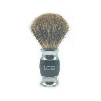 Ice Shave Brush Badger Mixed Chrome