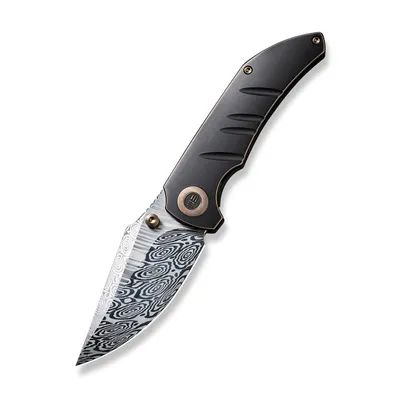WE Knife Co Riff-Raff Bronze Black Titanium Damasteel (WE22020B-DS1)