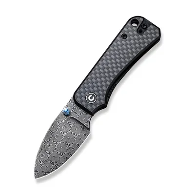 CIVIVI Baby Banter Twill Carbon Fiber Damascus Clad (C19068S-DS1)