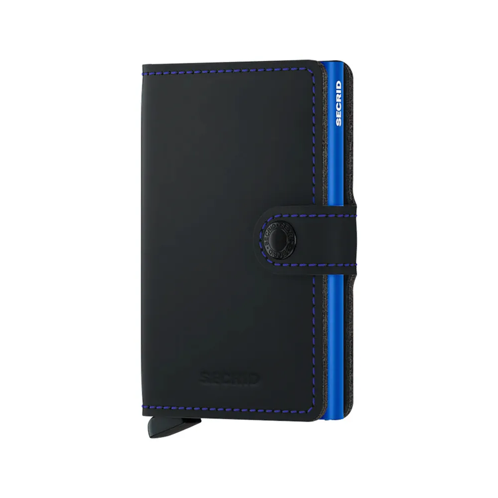 Secrid Miniwallet Matte Black Blue (MM-Black & Blue)