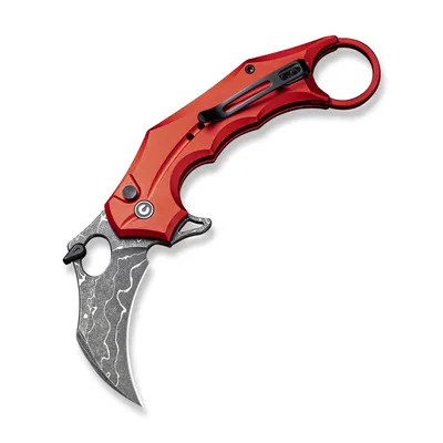 CIVIVI Incisor Aluminum Red Damascus Clad (C16016B-DS1)